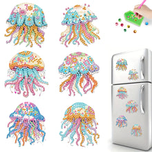 Load image into Gallery viewer, 6Pcs Acrylic Jellyfish Diamond Painting Art Fridge Magnet for Adults Beginners