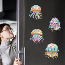 Load image into Gallery viewer, 6Pcs Acrylic Jellyfish Diamond Painting Art Fridge Magnet for Adults Beginners