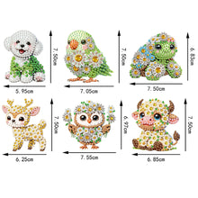 Load image into Gallery viewer, 6Pcs Acrylic Daisy Animal Diamond Painting Art Fridge Magnet for Adults Beginner