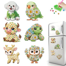 Load image into Gallery viewer, 6Pcs Acrylic Daisy Animal Diamond Painting Art Fridge Magnet for Adults Beginner