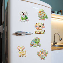 Load image into Gallery viewer, 6Pcs Acrylic Daisy Animal Diamond Painting Art Fridge Magnet for Adults Beginner