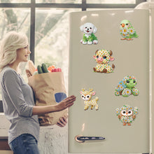 Load image into Gallery viewer, 6Pcs Acrylic Daisy Animal Diamond Painting Art Fridge Magnet for Adults Beginner