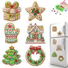 Load image into Gallery viewer, 6Pcs Acrylic Christmas Cookies Diamond Painting Art Fridge Magnet for Adults