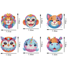 Load image into Gallery viewer, 6Pcs Acrylic Animal Head Diamond Painting Art Fridge Magnet for Adults Beginners