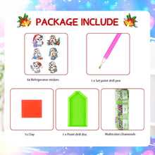 Load image into Gallery viewer, 6Pcs Acrylic Christmas Owl Diamond Painting Art Fridge Magnet for Adults