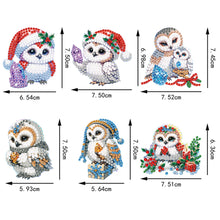 Load image into Gallery viewer, 6Pcs Acrylic Christmas Owl Diamond Painting Art Fridge Magnet for Adults