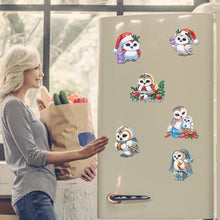 Load image into Gallery viewer, 6Pcs Acrylic Christmas Owl Diamond Painting Art Fridge Magnet for Adults