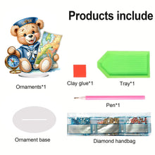 Load image into Gallery viewer, Acrylic Special Shape Sailing Bear DIY Diamond Painting Desktop Ornaments