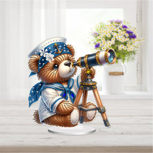 Load image into Gallery viewer, Acrylic Special Shape Sailing Bear DIY Diamond Painting Desktop Ornaments