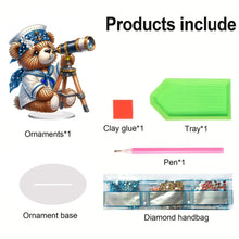 Load image into Gallery viewer, Acrylic Special Shape Sailing Bear DIY Diamond Painting Desktop Ornaments