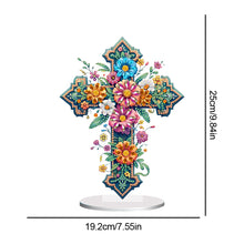 Load image into Gallery viewer, Acrylic Special Shape Cross Flower DIY Diamond Painting Desktop Ornaments