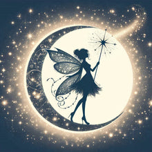 Load image into Gallery viewer, Diamond Painting - Full Square - Silhouette of elves under the moon (30*30CM)