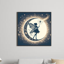 Load image into Gallery viewer, Diamond Painting - Full Square - Silhouette of elves under the moon (30*30CM)