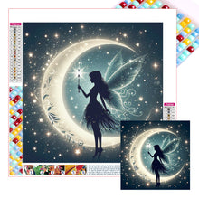 Load image into Gallery viewer, Diamond Painting - Full Square - Silhouette of elves under the moon (30*30CM)