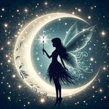 Load image into Gallery viewer, Diamond Painting - Full Square - Silhouette of elves under the moon (30*30CM)