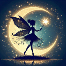 Load image into Gallery viewer, Diamond Painting - Full Square - Silhouette of elves under the moon (30*30CM)
