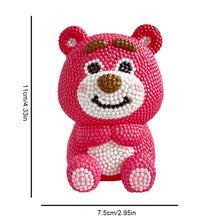 Load image into Gallery viewer, Vinyl Strawberry Bear Diamond Painting Piggy Bank DIY Diamond Money Storage Box