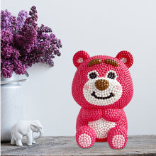 Load image into Gallery viewer, Vinyl Strawberry Bear Diamond Painting Piggy Bank DIY Diamond Money Storage Box