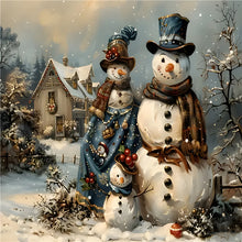 Load image into Gallery viewer, Diamond Painting - Full Round - Winter snowman (40*30CM)