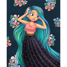 Load image into Gallery viewer, AB Diamond Painting - Full Round - Blue-green hair girl (40*50CM)