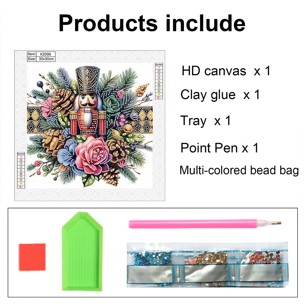 Diamond Painting - Partial Special Shaped - Christmas nutcracker (30*30CM)
