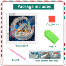 Load image into Gallery viewer, Diamond Painting - Partial Special Shaped - Christmas moonlight house (30*30CM)