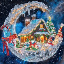 Load image into Gallery viewer, Diamond Painting - Partial Special Shaped - Christmas moonlight house (30*30CM)