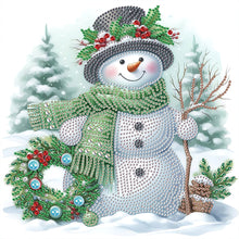 Load image into Gallery viewer, Diamond Painting - Partial Special Shaped - Winter snowman (30*30CM)