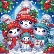 Load image into Gallery viewer, Diamond Painting - Partial Special Shaped - Winter snowman (30*30CM)