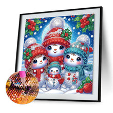 Load image into Gallery viewer, Diamond Painting - Partial Special Shaped - Winter snowman (30*30CM)
