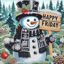 Load image into Gallery viewer, Diamond Painting - Partial Special Shaped - Winter snowman (30*30CM)