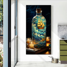 Load image into Gallery viewer, Diamond Painting - Full Round - Fantasy glass bottle castle sailboat scenery (40*75CM)