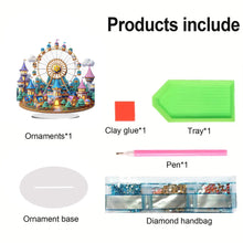Load image into Gallery viewer, Acrylic Special Shaped Castle Ferris Wheel Desktop Diamond Painting Ornament Kit