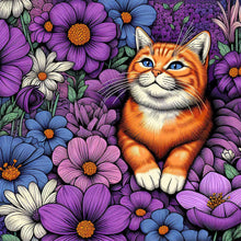 Load image into Gallery viewer, Diamond Painting - Full Round - Purple orange cat (40*40CM)
