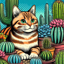 Load image into Gallery viewer, Diamond Painting - Full Round - Cactus cat (40*40CM)