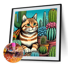 Load image into Gallery viewer, Diamond Painting - Full Round - Cactus cat (40*40CM)