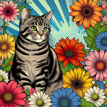 Load image into Gallery viewer, Diamond Painting - Full Round - Gray tabby cat (40*40CM)