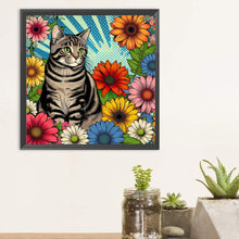 Load image into Gallery viewer, Diamond Painting - Full Round - Gray tabby cat (40*40CM)
