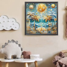 Load image into Gallery viewer, Diamond Painting - Full Round - Seaside coconut trees (40*40CM)