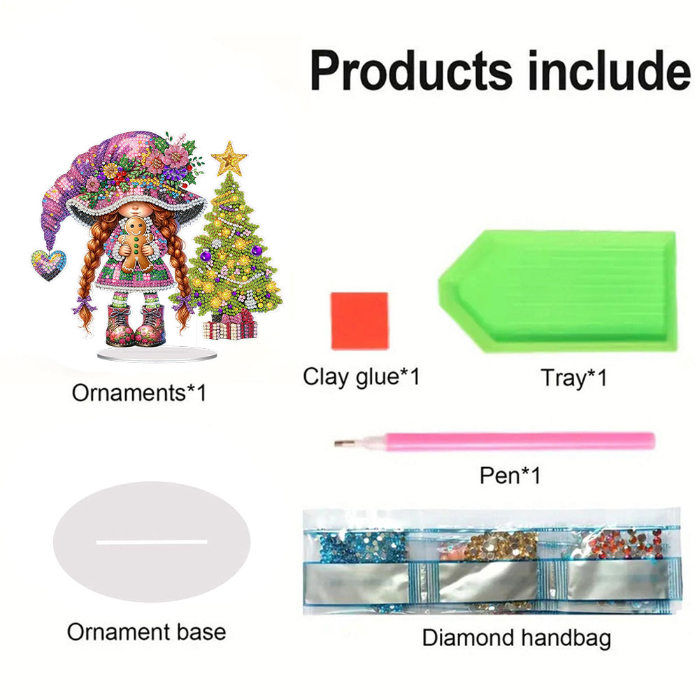 Acrylic Special Shape Girl Diamond Painting Desktop Decors for Home Office Decor