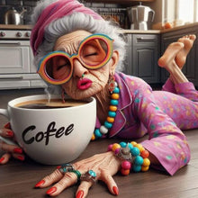 Load image into Gallery viewer, Diamond Painting - Full Round - Coffee happy grandma (40*40CM)