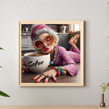 Load image into Gallery viewer, Diamond Painting - Full Round - Coffee happy grandma (40*40CM)