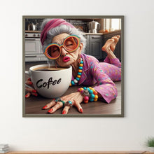 Load image into Gallery viewer, Diamond Painting - Full Round - Coffee happy grandma (40*40CM)