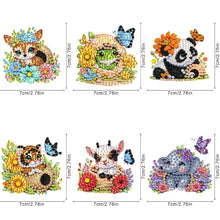 Load image into Gallery viewer, 6Pcs Acrylic Animals And Flowers Diamond Art Fridge Magnet for Car Mailbox Decor