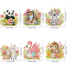 Load image into Gallery viewer, 6Pcs Acrylic Animals And Flowers Diamond Art Fridge Magnet for Car Mailbox Decor