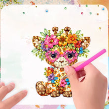 Load image into Gallery viewer, 6Pcs Acrylic Animals And Flowers Diamond Art Fridge Magnet for Car Mailbox Decor