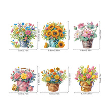 Load image into Gallery viewer, 6Pcs Acrylic Animals And Flowers Diamond Art Fridge Magnet for Car Mailbox Decor