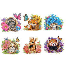 Load image into Gallery viewer, 6Pcs Acrylic Animals And Flowers Diamond Art Fridge Magnet for Car Mailbox Decor