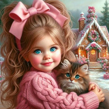 Load image into Gallery viewer, Diamond Painting - Full Round - Blue-eyed cute girl (40*40CM)