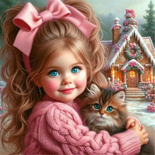 Load image into Gallery viewer, Diamond Painting - Full Round - Blue-eyed cute girl (40*40CM)
